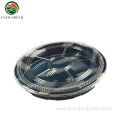 Black Round Plastic Snack Food Serving Storage Box